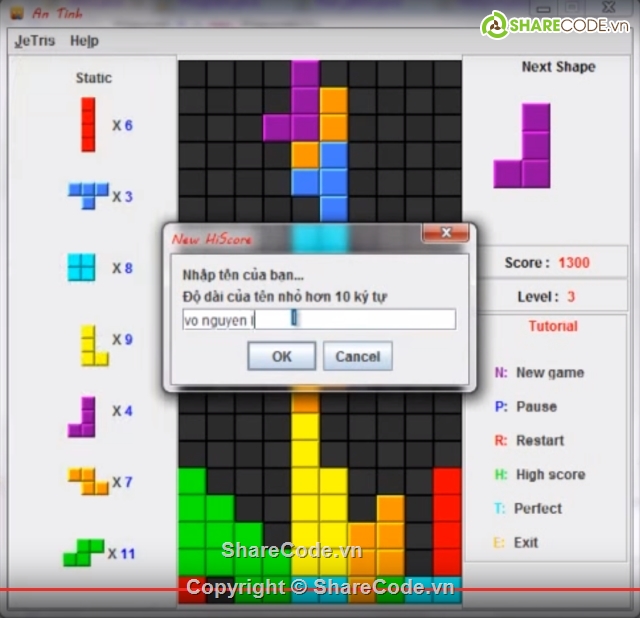 Game Tetris,game xếp hình,game xếp chữ,Game Java,game xếp gạch - c++